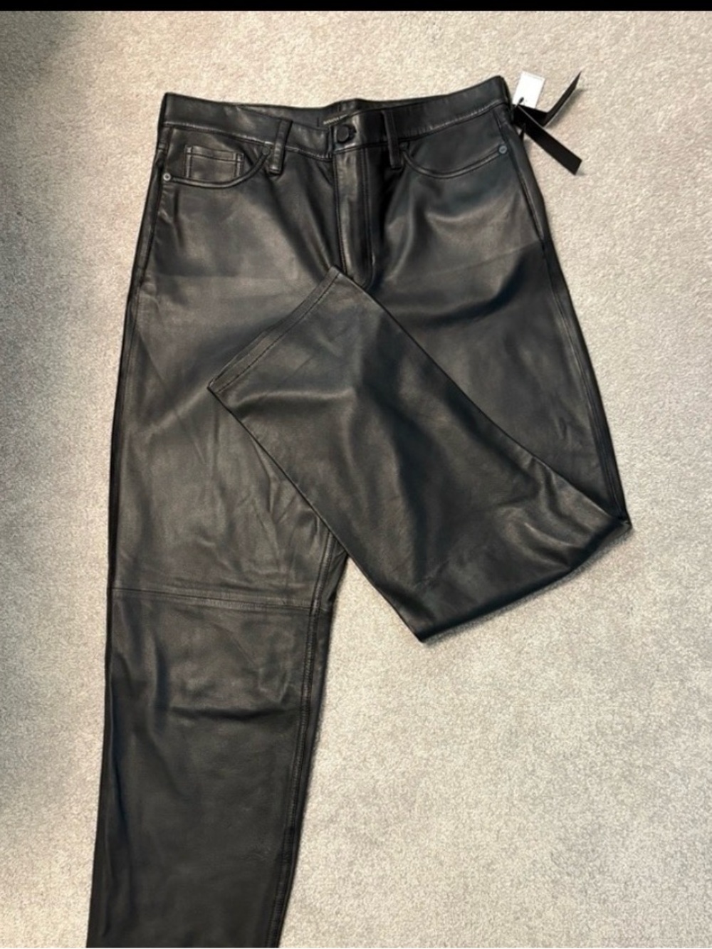 Black Lamb Leather soft as butter Banana Republic high rise Straight Leg Pants